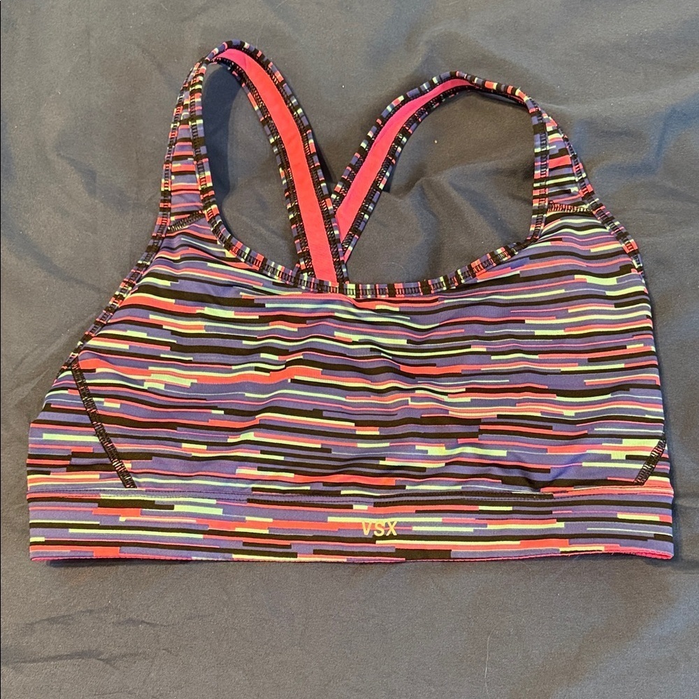 Victoria's Secret Multicolor Striped Sports Bra C3